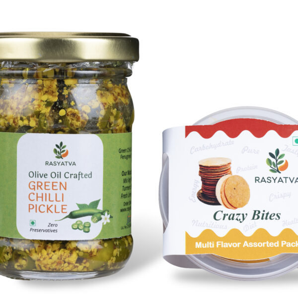 Green Chili Pickle + Crazy Bites