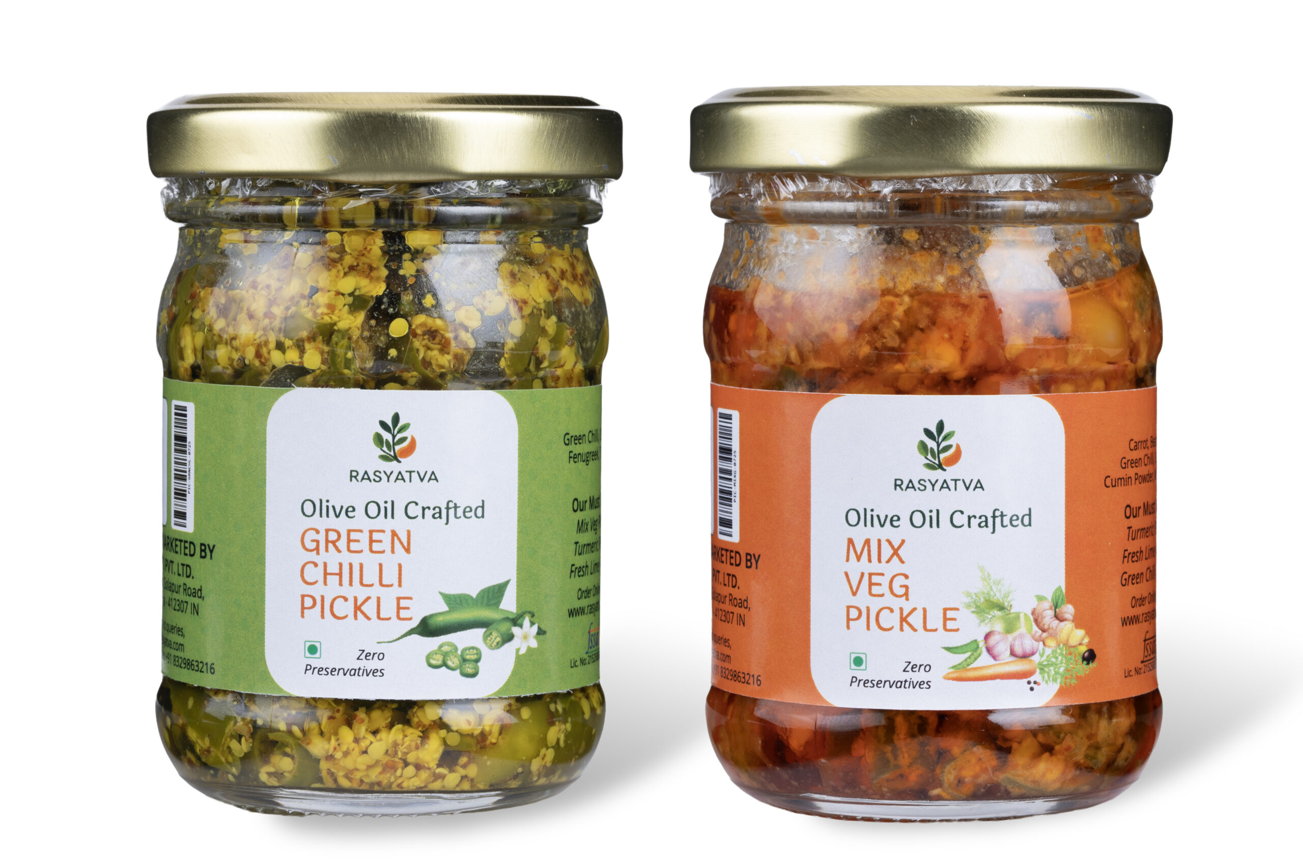 Mix Veg Pickle + Green Chilly Pickle - Rs 260